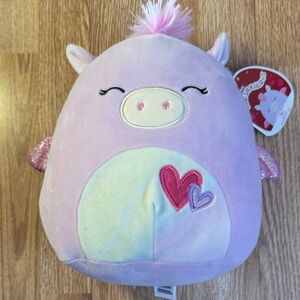 Squishmallows Rei Lavender Unicorn Plush with Heart Design